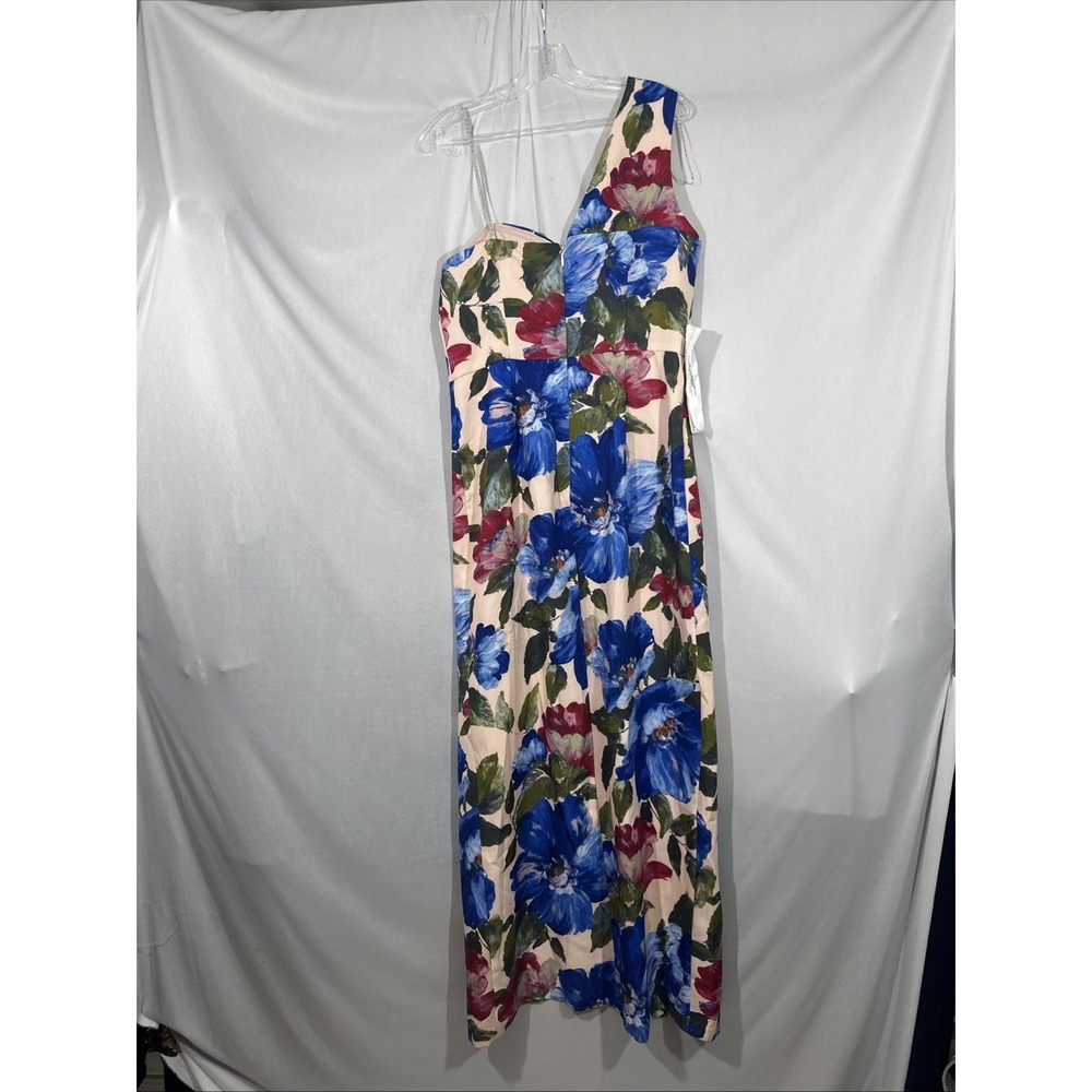 NEW $328 Kay Unger [ 10 ] Laurel One Shoulder Floral Ruffle Side Gown Pink S2043 - Picture 12 of 14